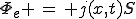 \Phi_{e} \,=\, j(x,t)S